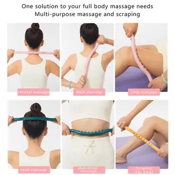 Массажер для тела пластиковый роликовый брусок спины меридиан скребковый массаж палочка релакс темно-синий