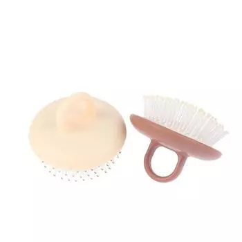 Массажер для волос и кожи головы, щетка для шампуня, мягкие силиконовые щетинки для удаления перхоти бежевый