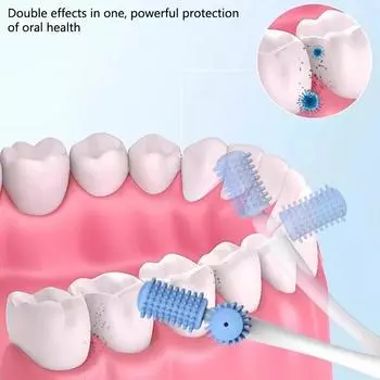 Массажер для зубов и десен с резиновым наконечником и постоянной ручкой для лечения пародонтита и десен синий