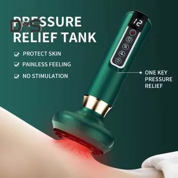 Массажер от целлюлита с 12 регулируемыми режимами всасывания Компактный портативный перезаряжаемый беспроводной инструмент для антицеллюлитного массажа тела 1 Set серый