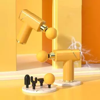 Массажер-пистолет для фасции, мини-расслабляющий аппарат для глубокого массажа мышц золотой