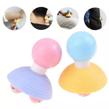 Массажер роликовый шарик с ручкой для тела антицеллюлитный мышечный релаксант one size