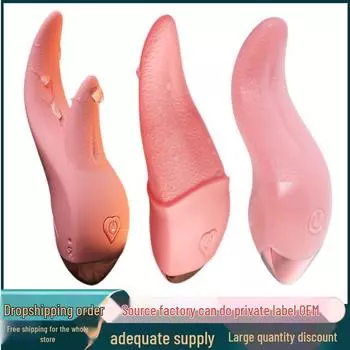 Массажер с подогревом, двойной вибрацией и лижущим язычком для женщин