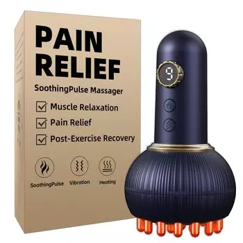 Массажер SoothingPulse для суставов, мышц, шеи, плеч, спины, рук, ног с подогревом и вибрацией (синий)
