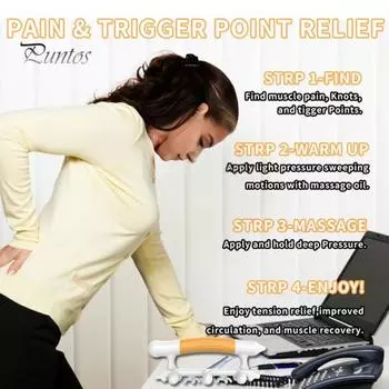 Массажер триггерной точки для миофасциального релиза. Ручной массажер для шеи, плеч, спины. Инструмент для восстановления мышц. Для облегчения боли в мышцах, лимфатической системы. синий