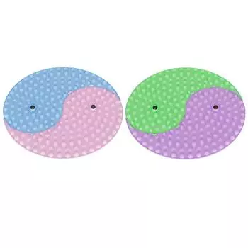 Массажная акупрессурная пластина для йоги для ног 14,56 дюйма, круглая, утолщенная, сильная, для снятия боли в ногах H8F8 Blue+Pink-One size