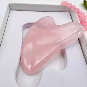 Массажная доска для скребкового массажа лица из нефрита розового цвета в форме сердца для V-образного массажа finger scraping board with gift box розовый