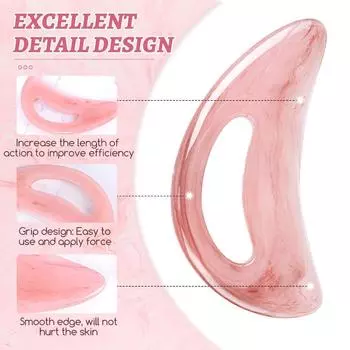 Массажная доска Green Beauty, розовая массажная доска, доска для скребков из смолы для всего тела, для ног и глаз undertint