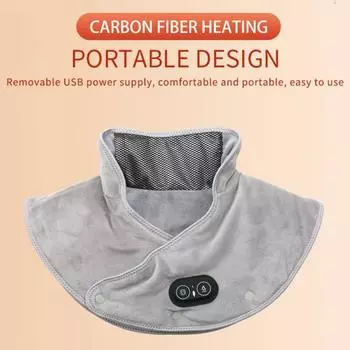 Массажная наплечная подушка с 3 режимами нагрева, эргономичный дизайн, быстрый нагрев, USB