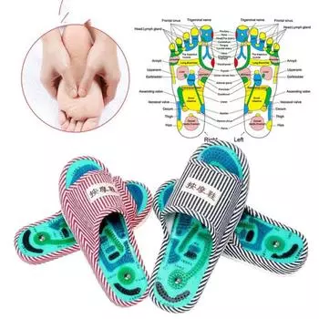 Массажная обувь для акупунктурных точек ног, активирующая рефлексологию, массажные сандалии для ухода за ногами, унисекс 40-44 серый