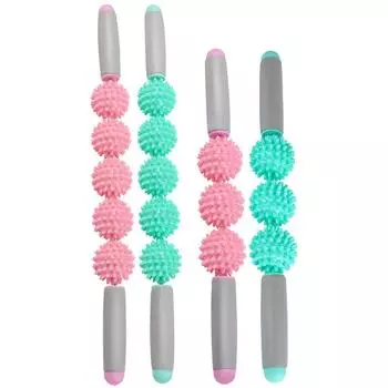 Массажная палочка для йоги с валиком для расслабления мышц, мужская и женская, с шипами, в форме ежика, массажная палочка