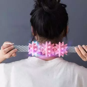 Массажная палочка для расслабления мышц, роликовый тренажер для тела, рук, спины, ног, обезболивающая терапия, антицеллюлитный массажер для тела, йога синий