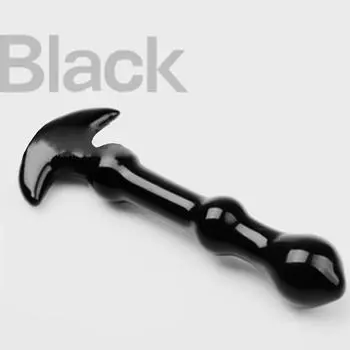 Массажная палочка из черного хрустального стекла в форме якоря