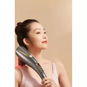 Массажная палочка, ручной электрический массажер для плеч, шейного отдела позвоночника, поясницы, спины, меридиана, вибрационный массажер серый