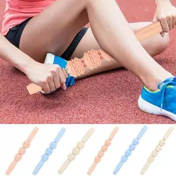 Массажная палочка, удобная ручка, плавная прокрутка, многофункциональный глубокий массаж, фитнес-массажная планка для мышц, для использования в помещении L розовый