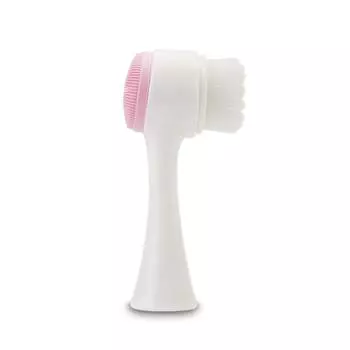 Массажная пенка для умывания Инструмент для ухода за кожей Двусторонняя силиконовая очистка лица розовый