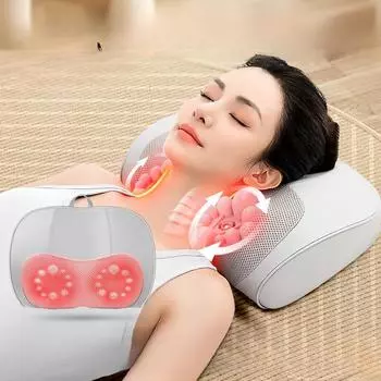 Массажная подушка для шеи и шеи, инструмент для массажа плеч и шеи с подогревом талии, многофункциональная подушка с подогревом спины, бытовой массажер для шеи