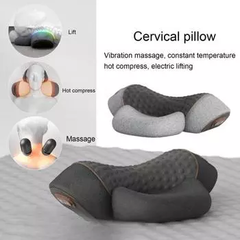 Массажная подушка с технологией теплого и успокаивающего массажа 3 в 1 Подушка-массажер для облегчения горба на шее Подушка с эффектом памяти для улучшения качества сна