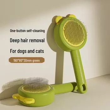 Массажная расческа для домашних животных с кроличьими ушками: Щетка для ухода за шерстью кошек и собак Antler type роза розовый