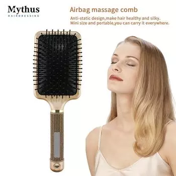 Массажная расческа для головы Mythus, распутывающая щетка для волос, салонная профессиональная парикмахерская расческа, антистатические инструменты для ухода за волосами золотой