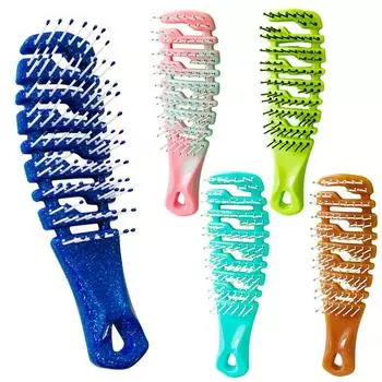 Массажная расческа для кожи головы с мягкой ручкой, щетка для укладки волос, гладкие волосы, быстрая сушка феном, распутывающий инструмент для домашнего личного использования и путешествий темно-синий