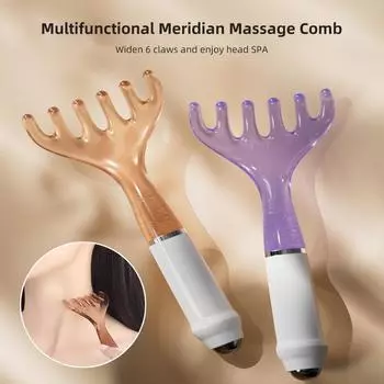 Массажная расческа для пальцев оленьего рога, портативная, удобная, многофункциональная, меридианная, массажная расческа для домашнего хозяйства, расслабляющий массаж с акупунктурными точками кофейный