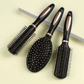 Массажная расческа для парикмахерской Curling Comb чёрный