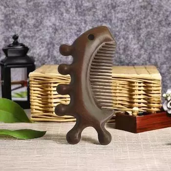 Массажная расческа для тела и меридианов, пластиковая расческа с пятью широкими зубьями, акупунктурная терапия, циркуляция крови, антистатическая гладкая расческа для волос кофейный