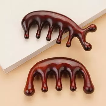 Массажная расческа для тела и меридианов Расческа для зубов из сандалового дерева Акупунктурная терапия Циркуляция крови Антистатические гладкие волосы