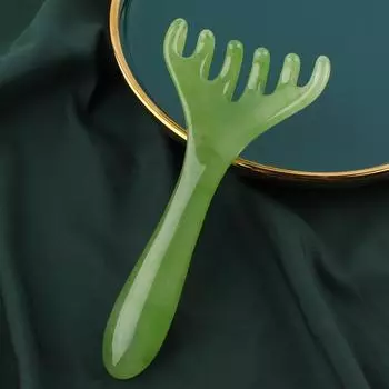 Массажная расческа для тела и меридианов, расческа с шестью широкими зубьями из смолы, акупунктурная терапия, циркуляция крови, антистатический инструмент для гладкого массажа волос янтарь