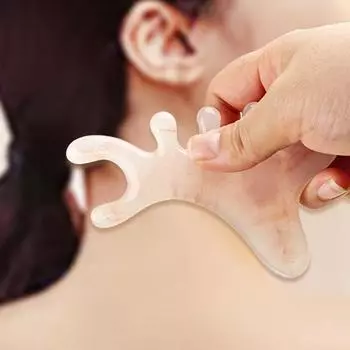 Массажная расческа для тела и меридианов, расческа с пятью широкими зубьями из смолы, акупунктурная терапия, циркуляция крови, антистатическая гладкая расческа для волос серый