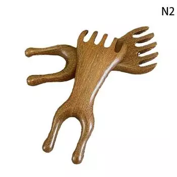 Массажная расческа для тела и меридианов. Сандаловое дерево. Оленьи рога. Широкие зубья. Акупунктура. Помощь в циркуляции крови. Антистатические гладкие волосы.