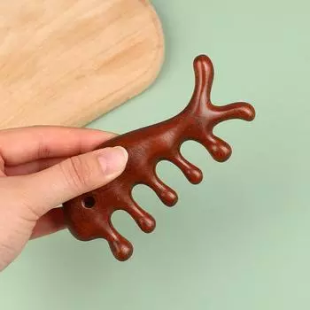 Массажная расческа для тела «Телесные меридианы» сандаловое дерево, расческа с пятью широкими зубьями, антистатическая расческа для волос