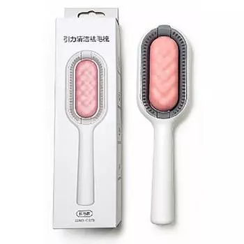 Массажная расческа для удаления колтунов у домашних животных с закругленными зубцами, многофункциональная, для удаления шерсти у кошек, короткая Short Haired Comb Pink (No Wet Wipes)