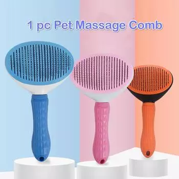 Массажная расческа для удаления шерсти для домашних животных, расческа для собак с открытым узлом, расческа для кошек, щетка для волос оранжевый