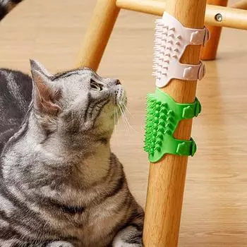 Массажная расческа для удаления шерсти у кошек Расческа для царапания кошек Расческа для самостоятельной чистки Угловая настенная когтеточка для кошек Расчески зелёный