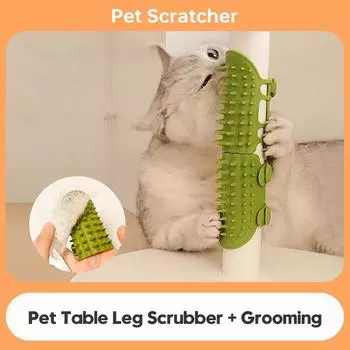 Массажная расческа для удаления волос с кошками, щетка для царапин, щетка для ухода за котенком, самоочищающаяся настенная угловая расческа для кошачьих когтеточек