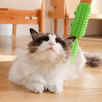 Массажная расческа для удаления волос с кошками, щетка для царапин, щетка для ухода за котенком, самоочищающаяся настенная угловая расческа для кошачьих когтеточек чёрный