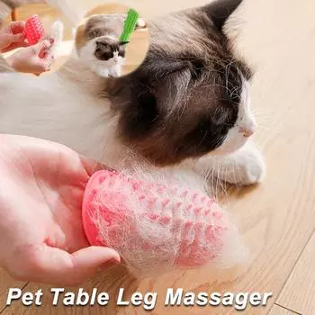 Массажная расческа для удаления волос с кошками, щетка для царапин, щетка для ухода за котенком, самоочищающаяся настенная угловая расческа для кошачьих когтеточек 1SET