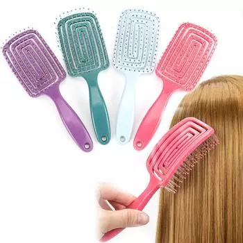 Массажная расческа для волос головы для девочек, щетина, нейлоновая женская щетка для влажных вьющихся волос, распутывающая волосы для салона, парикмахерские инструменты для укладки