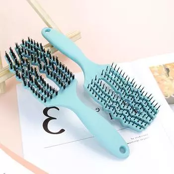 Массажная расческа для женщин с щетиной, нейлоновая щетка для волос, влажная парикмахерская, сухой салон, уход за волосами, инструменты для укладки, аксессуары зелёный