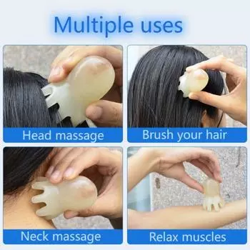 Массажная расческа из смолы Мини-расческа с восемью зубцами SPA Octopus Comb Relax коричневый