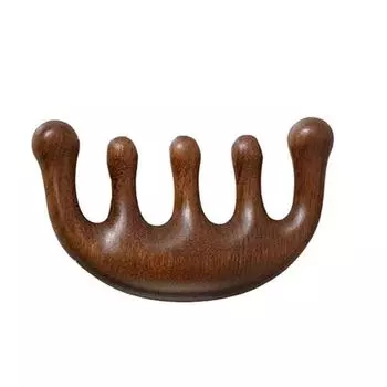 Массажная расческа, массажер для головы, сандаловое дерево, расческа с пятью зубьями, расческа для кита, скребковый массажер для кожи головы, инструмент для массажа тела