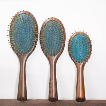 Массажная расческа на воздушной подушке из бука, нейлона, резины, кожи, не повреждает кожу головы, расческа для подушки безопасности 5503