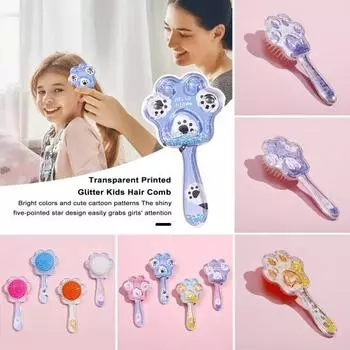 Массажная расческа на воздушной подушке с мультяшной кошачьей лапой и длинной ручкой, антистатическая щетка для массажа кожи головы, детская парикмахерская массажная расческа для девочек для дома