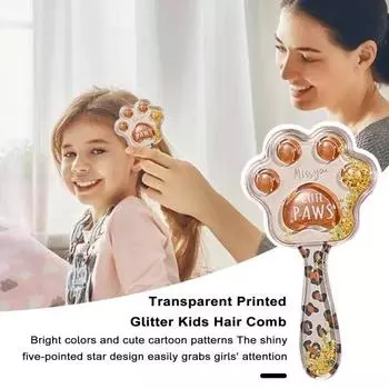 Массажная расческа на воздушной подушке с мультяшной кошачьей лапой и длинной ручкой, антистатическая щетка для массажа кожи головы, детская парикмахерская массажная расческа для девочек для дома