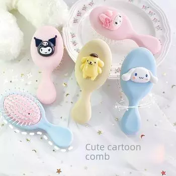 Массажная расческа с 3D-зеркалом в виде мультяшного сердца – антистатическая воздушная подушка для девочек