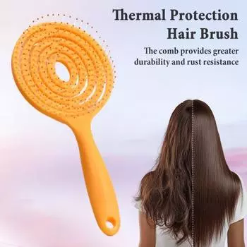 Массажная расческа с антистатическими щетинками, расческа для укладки волос без завитков, расческа для предотвращения повреждения волос при нагревании для всех типов волос
