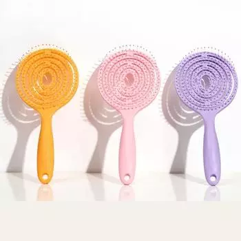 Массажная расческа с антистатическими щетинками, расческа для укладки волос без завитков, расческа для предотвращения повреждения волос при нагревании для всех типов волос жёлтый