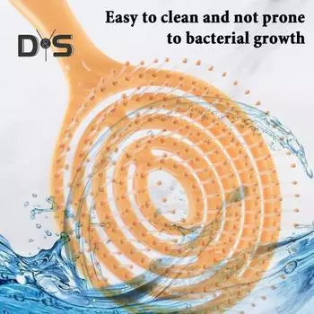 Массажная расческа с антистатическими щетинками, расческа для укладки волос без завитков, расческа для предотвращения повреждения волос при нагревании для всех типов волос жёлтый